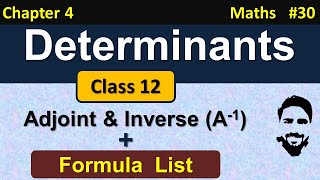 Adjoint of a Matrix Inverse of a Matrix  Determinants Class 12 Matrices and Determinants Class 12 [upl. by Kemble]