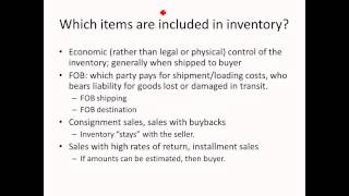 Inventories I  Intermediate Accounting I  L11 Professor Carolyn Levine [upl. by Salta]