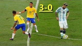 ►⚽️◄ Brazil vs Argentina  30 🔥 Coutinho  Neymar Paulinho vs ❌ Messi [upl. by Ennoirb]