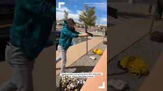 Suspect shoots and wounds artist after altercation at rally for New Mexico statue [upl. by Aryl]