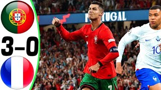 Portugal vs Perancis 30  Ronaldo bicycle kick amp hattrick 😱😱 UEFA NATIONAL LEAGUE 2024 [upl. by Nnaitsirk469]