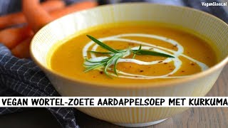 WORTEL EN ZOETE AARDAPPELSOEP MET KURKUMA RECEPT [upl. by Almita]