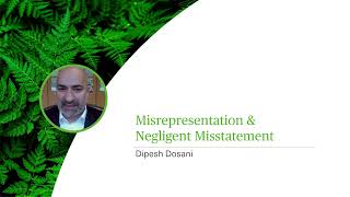 Misrepresentation amp Negligent Misstatement  Webinar [upl. by Ardys68]