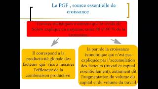 L’augmentation de la Productivité Globale des facteurs PGF  source de croissance intensive [upl. by Notsreik]