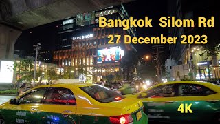 4K Walk through evening Bangkok Thailand 27 December 2023 [upl. by Woodsum400]