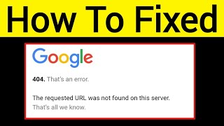 HOW TO FIX 400 That’s an error The requested URL was not found on this server That’s all we know [upl. by Lomaj]