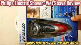 Philips Norelco 4200  Philips AT890 electric shaver  Wet Shave Review [upl. by Eelimaj]