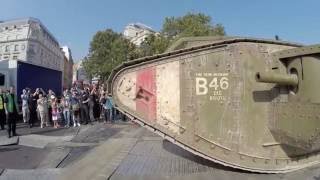 Tank 100 years  WW1 Mark IV tank moving through London [upl. by Nossila618]