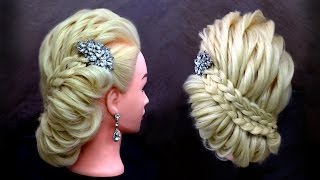 Elegant braided hairstyleFancy updo using topsy tail tool [upl. by Nneb]