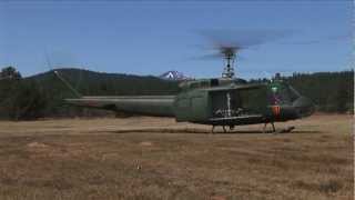 Panchos Huey 961  Vietnam War UH1H Huey Helicopter Taking Off Flying Landing [upl. by Etnoel694]