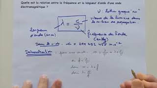 Q10Quelle est la relation entre la fréquence et la longueur donde dune onde électromagnétique [upl. by Labotsirc]