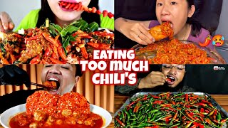 Mukbangers EATING TOO MUCH CHILI🌶️🥵🔥 [upl. by Rachael]