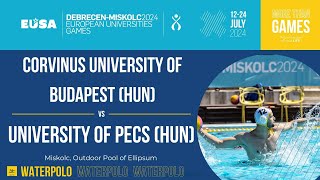 Water polo Men  Corvinus University of Budapest HUN  University of Pecs HUN [upl. by Leugimesoj]