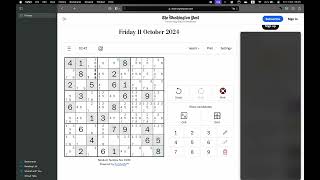 Washington Post Sudoku ✦ October 11 2024 ✦ Medium [upl. by Ainsworth124]