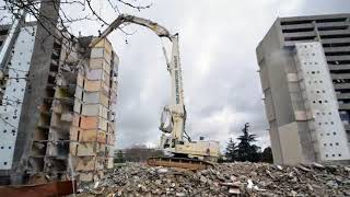 Avenir Deconstruction  Demolition barre dimmeuble R12 TOULOUSE 2014 [upl. by Aivatco]