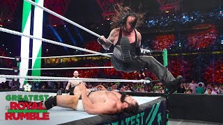 The Undertaker spoils Rusev Day with a vicious leg drop on the apron Greatest Royal Rumble [upl. by Olia183]