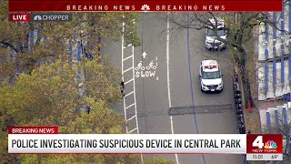 NYPD investigates inert device in Central Park near marathon finish Source  NBC New York [upl. by Kravits]