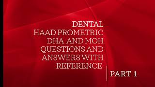 HAAD exam  part 1Dental prometric dha and moh question and answer haaddentalexam dentistexam [upl. by Pippa]