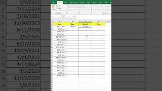 How to Separate Day Month and Year in Excel  Quick Guide excel exceltips exceltutorial [upl. by Landa123]