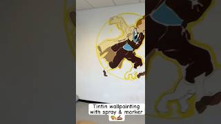 Tintin Mural Painting🏃🏼‍➡️🎨✍🏽 tintin tintinmural tintinpainting muralpainting muralartist [upl. by Anait364]