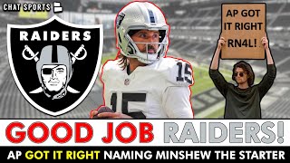 Gardner Minshew The CORRECT PICK By Antonio Pierce To Be Raiders Starting QB Over Aidan O’Connell [upl. by Aoket]