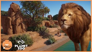 Building a Mesmerizing LION Habitat  Ep 3  Speed Build  Planet Zoo 🦒 [upl. by Morris]