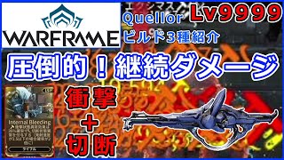 【Warframe】Lv9999ボコしながら『Quellor』ビルド3つ紹介【Internal Bleeding】 [upl. by Lafleur]