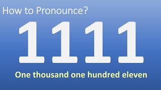 How to Pronounce 1111 Number Year Date [upl. by Samala]