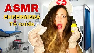 ASMR en ESPAÑOL  Enfermera te cuida roleplay [upl. by Sueaddaht]