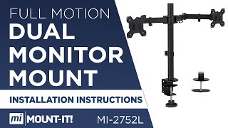 Dual Monitor Mount  Assembly MI2752L [upl. by Neehsas]