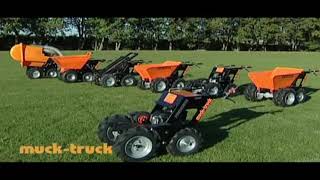 Motorised wheelbarrow multiple accessories  Muck Truck [upl. by Lacram]