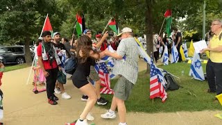 VIDEO Protesters involved in scuffle before Israel Prime Minister Netanyahus address to Congress [upl. by Tannen]