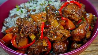 Traditional Jamaican Brown Stew Chicken Recipe  Homemade Browning [upl. by Ysteb]