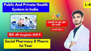 L4। CH1। Public and private health system in india। Social Pharmacy D Pharmacy 1st Year। Hindi। [upl. by Annahs]