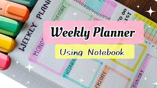 Planner 2024  Weekly Planner Ideas using Notebook [upl. by Lyrred]