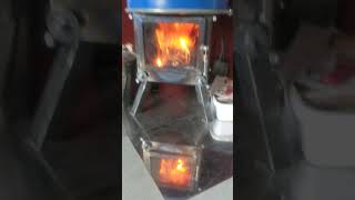 HastyHeatcom RMH batch box compact rocket high temperature thermal mass heater barrel stove [upl. by Nahtaneoj]