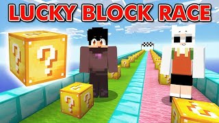 Playing A LUCKY BLOCK RACE in Minecraft [upl. by Yenot82]