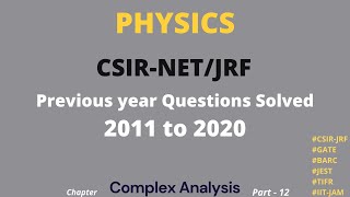 csir net previous year solved question physical sciences  complex analysis [upl. by Mcintyre]