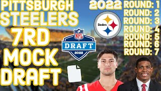 Pittsburgh Steelers 7 Round 2022 Mock Draft  32 Mocks in 32 Days [upl. by Nnaitak]