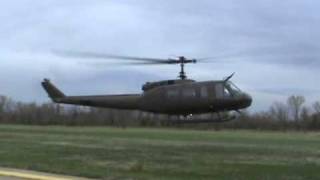 UH1H Huey startup and flyby [upl. by Aneej179]