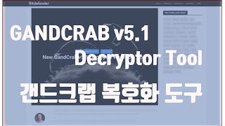 랜섬웨어 갠드크랩 51 복구 툴 사용법초보자용ransomware GandcrapV51decryption Tool  IT BARVEL [upl. by Apoor]