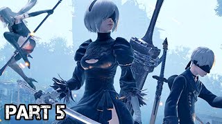 NieR AutoMata Walkthrough Gameplay Part 5 [upl. by Annoda]