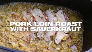 German Pork Loin Roast with Sauerkraut Recipe [upl. by Ahseenal]