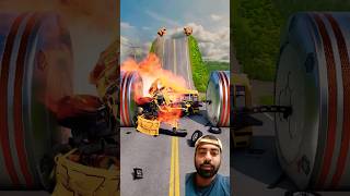 Super car amp school Bus vs chained hydraulic crushBeamNGDrive shorts game ytshorts youtubeshorts [upl. by Alleuol]