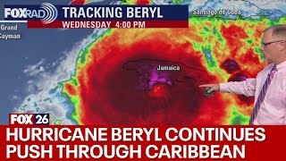 Hurricane Beryl barreling through Caribbean latest track information [upl. by Nahsez946]