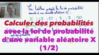 1ère S Calculer des probabilités avec la loi de probabilité dune variable aléatoire X 12 [upl. by Fidelio492]