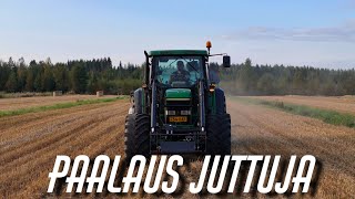 Olkien ja heinien paalausta  John Deere 6910S amp Agronic 1302R [upl. by Rodmur]