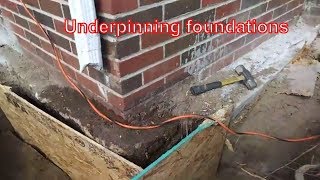 Underpinning Foundations  Diy underpinning footings method to stabilize settlement [upl. by Eihcir913]