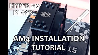 How To Install Cooler Master Hyper 212 Black Edition AM4 Installation Tutorial [upl. by Dorise783]