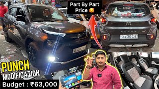 2023 Tata Punch Base Model Modification Under Budget oF ₹63000 🔥 Punch Pure Base To Top [upl. by Ahsilem535]